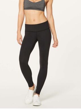 Lululemon Wunder Under Low Rise Leggings Full Length Black Size 2